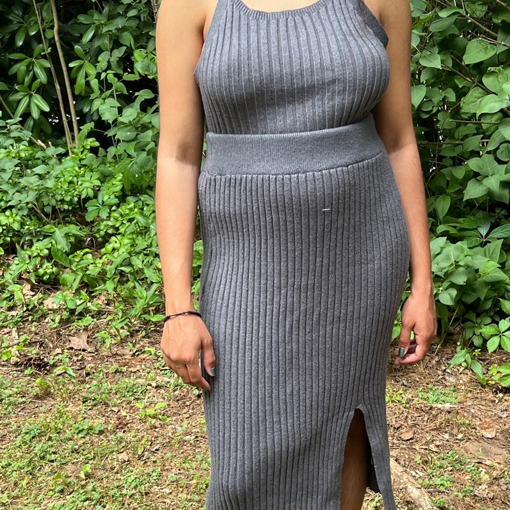 Grey Sweater Top & Skirt, XS, Time & Tru, Like New, Barely Used